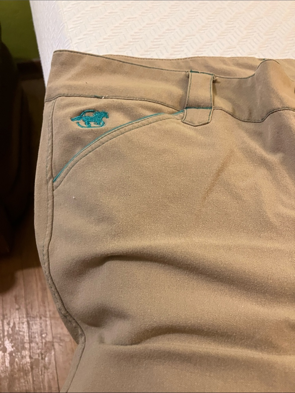 Piper Women's Khaki Riding Chinos with Contrast Trim - Picture 4 of 7